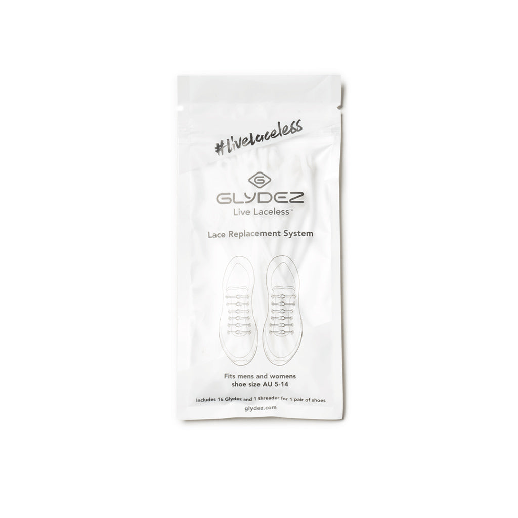Glydez Regular No-Tie Laces - White