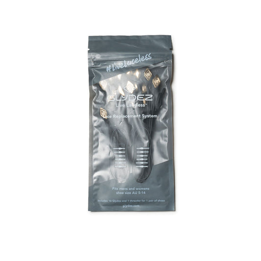 Glydez Regular No-Tie Laces - Black/Gold