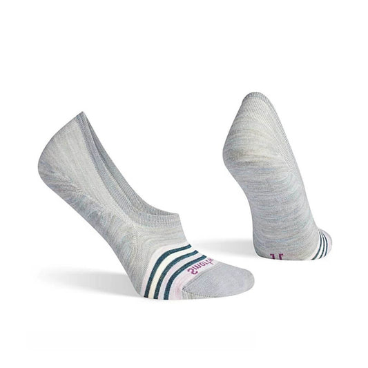 Womens Everyday Striped No Show Socks - Lunar Grey